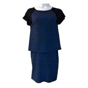 3 for $15 Stretch Jacquard Office Desk Dinner Party Fall Winter Blue Leota Dress